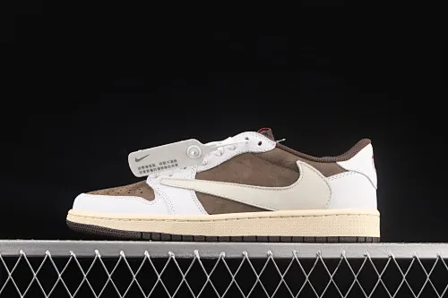 All Categories Air Jordan Jordan Series Basketball Shoes Air Jordan 1 Low Travis Scott x Air Jordan 1 Low OG AJ1 Joe 1 Overhook White Brown Suede Low-top Basketball Shoes DM2508-586